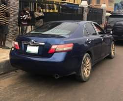 A picture of Clean Nigerian Used Blue Toyota Camry 2008 Baked Fabric interior