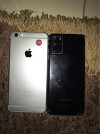 A picture of SAMSUNG S20 na IPHONE 6S PLUS