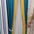 A picture of Curtains and rod s