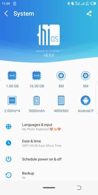 A picture of NAUZA TECNO POUVIOR GB16 RAM1 NP0 DAR NAMB 0783439991
