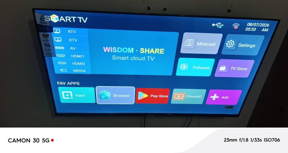 A picture of 40 inch smart android Bluetooth Frameless Tv 385k 0750468346