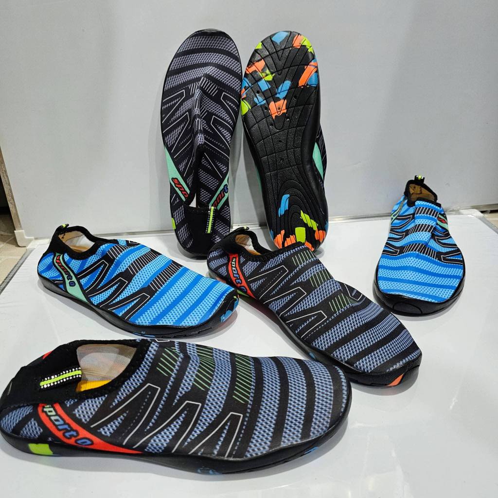 A picture of Non slip swimming shoes for kids and adults available Message