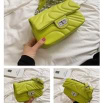 A picture of Designer leather chain messenger shoulder bag
