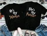 A picture of Couples T Shirts Both for R350