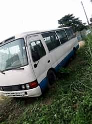 A picture of Toyota coaster bus with diesel Engine. Everything is working perfectly.