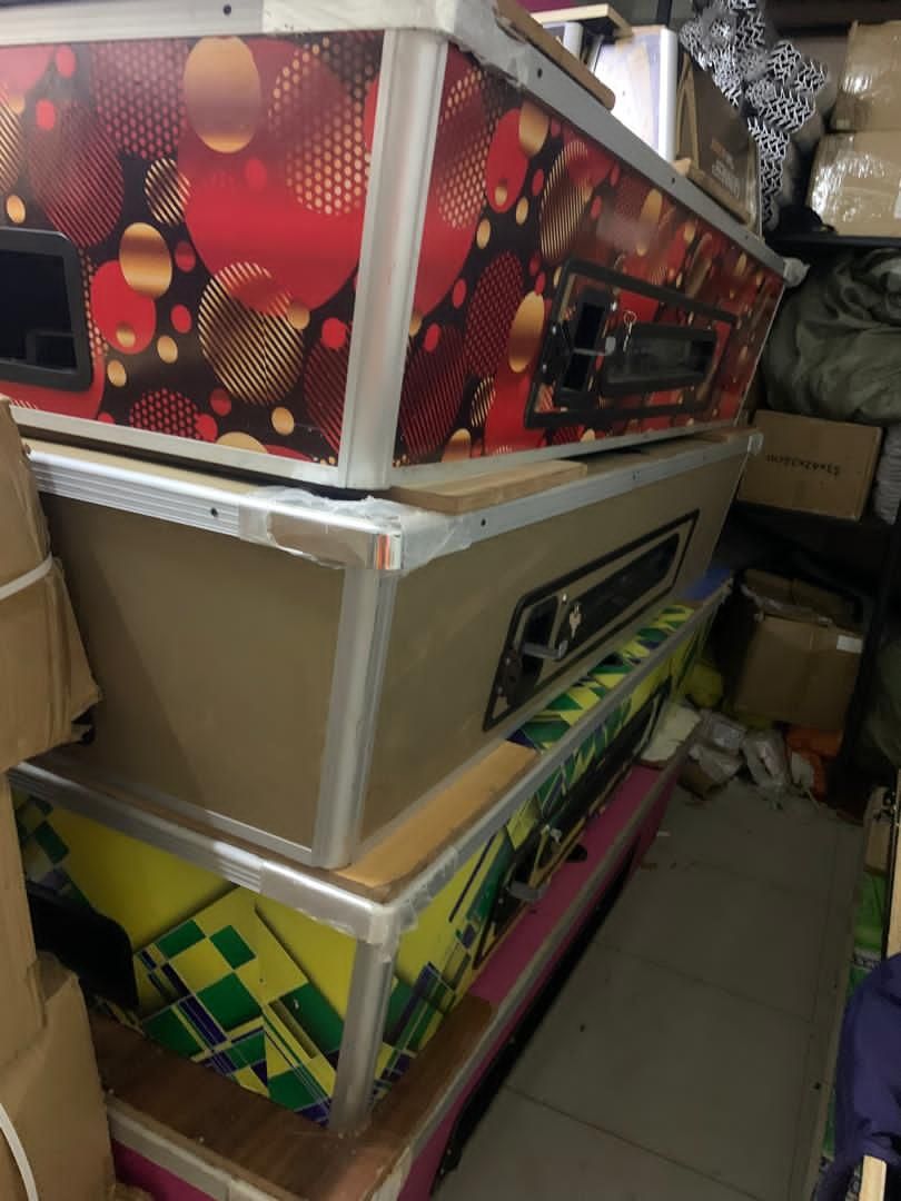 A picture of Pool tables and sports equipments