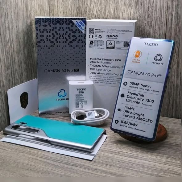 A picture of Tecno Camon 40 pro 5G at shs 380 000 only