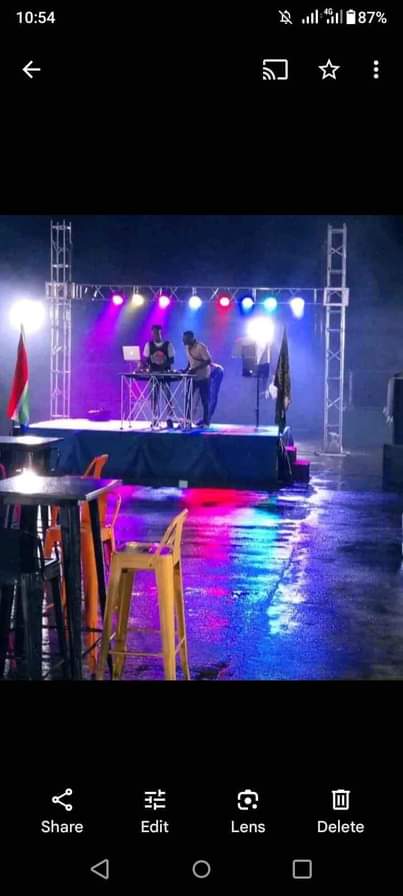 A picture of Stage led screen lighting and sound system