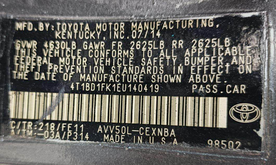 A picture of 2015 Toyota Camry