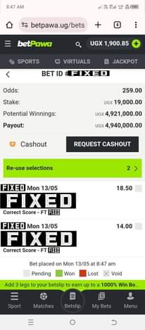 A picture of Bets sure tickets