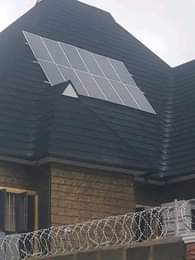A picture of Neat work 12 panels four batteries 5kva inverter 60A controller