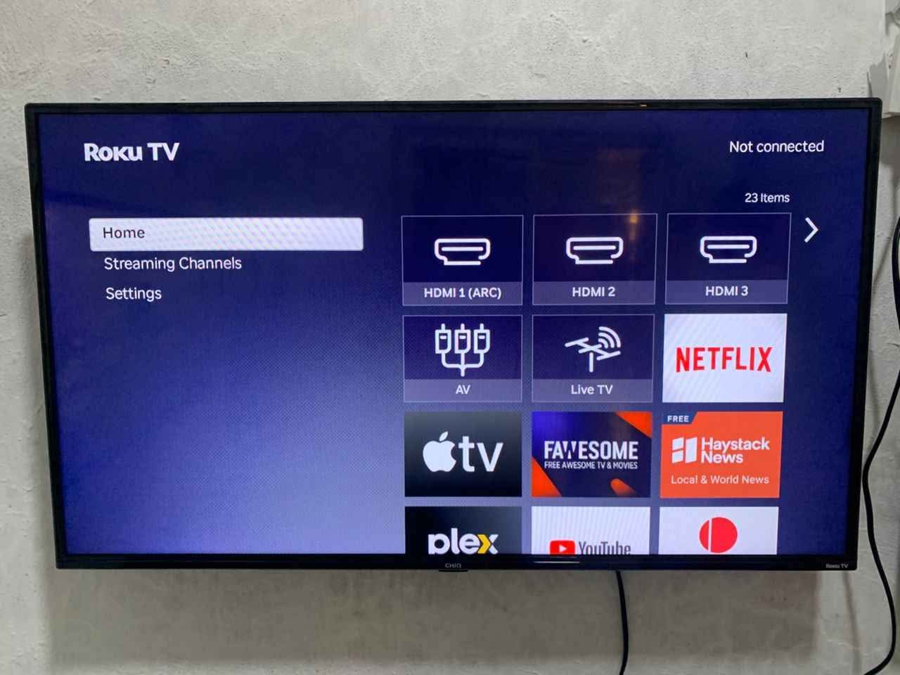 A picture of Roku smart TV 40 inches 4k display with free Netflix