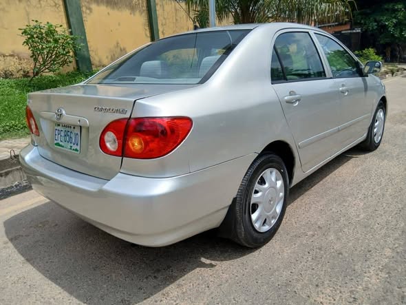 A picture of 2004 corolla 2025 registered 2025 on custom registered but not