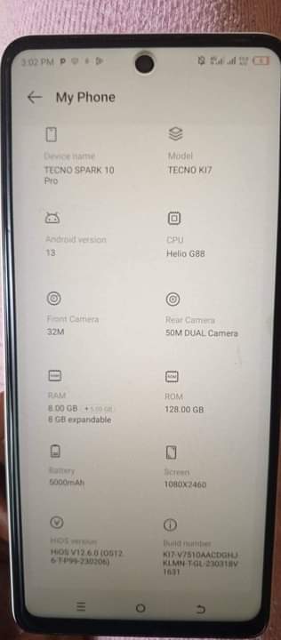 A picture of Tecno spark 10 pro