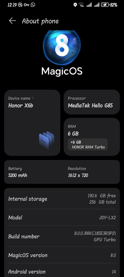 A picture of Honor x6b