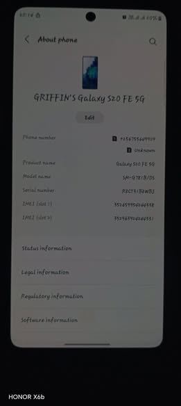 A picture of Samsung S20 Fe 5g