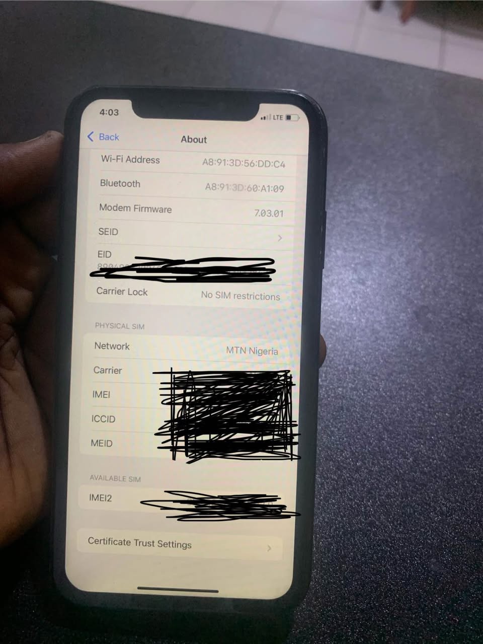 A picture of iPhone XR for sale