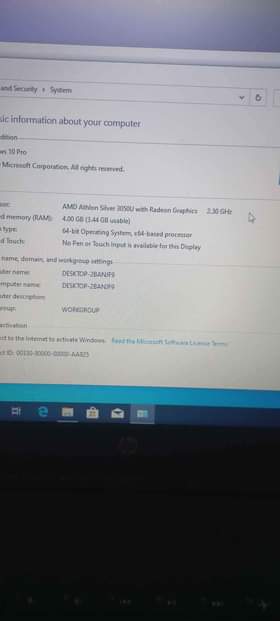 A picture of Hp AMD athelon 300k