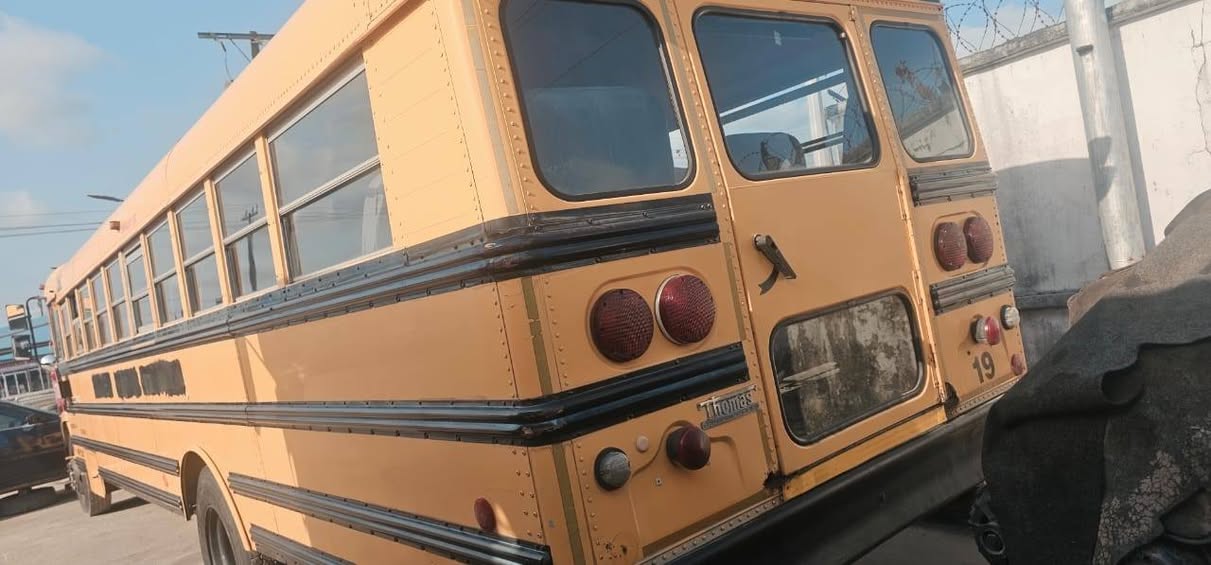 A picture of Foreign used long bus 56 seaters Manual Gear 3126 caterpillar