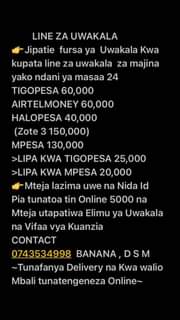 A picture of Line Za Uwakala Kwa Jina Lako 0743534998