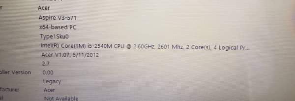 A picture of Acer i5 laptop