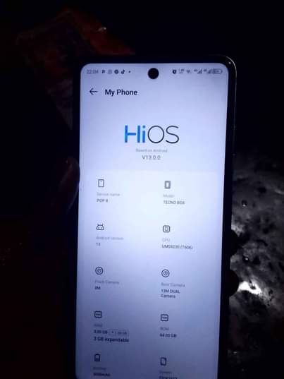 A picture of TECNO POP 8