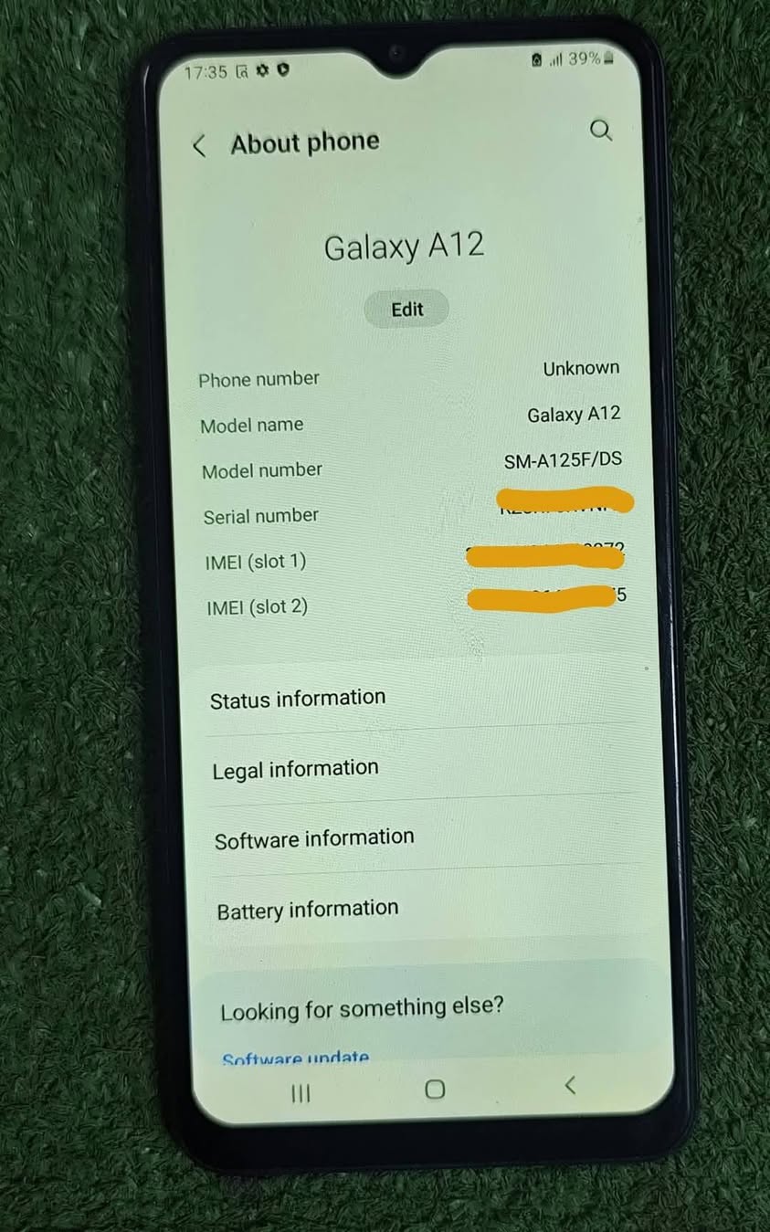 A picture of Samsung a12