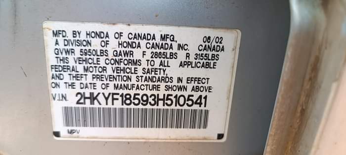 A picture of DEALER MARKET HONDA PILOT 2003 Pure First Body Pan Direct