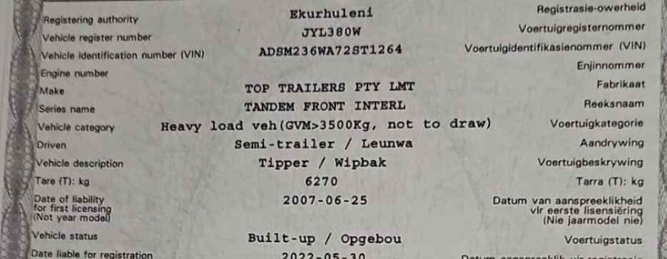 tipper truck