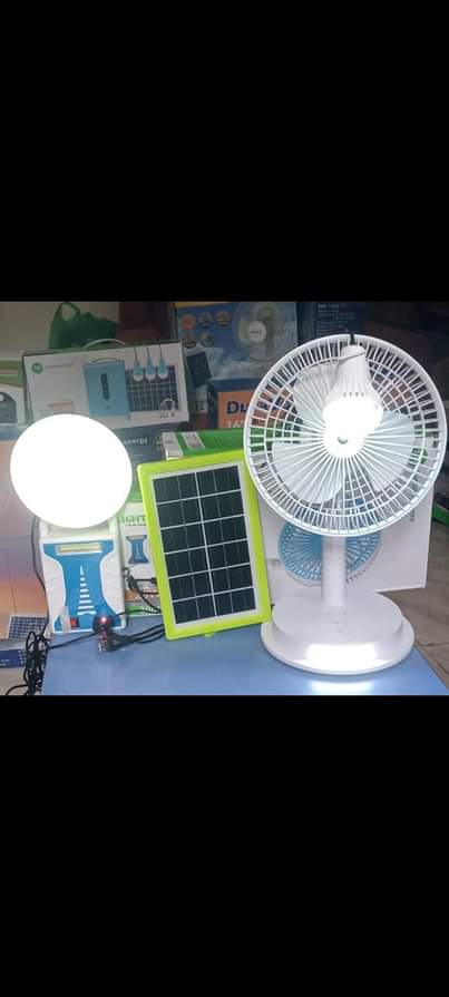 A picture of Cheapest Solar Standing Table Desk Top Fans Solar Generator for