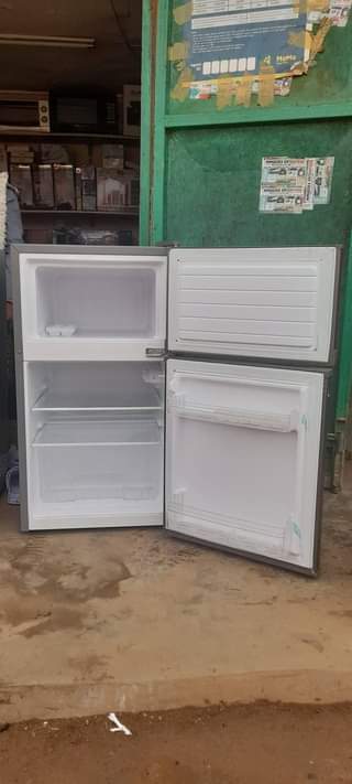 A picture of 130L capacity Hisense double door fridge on the sale