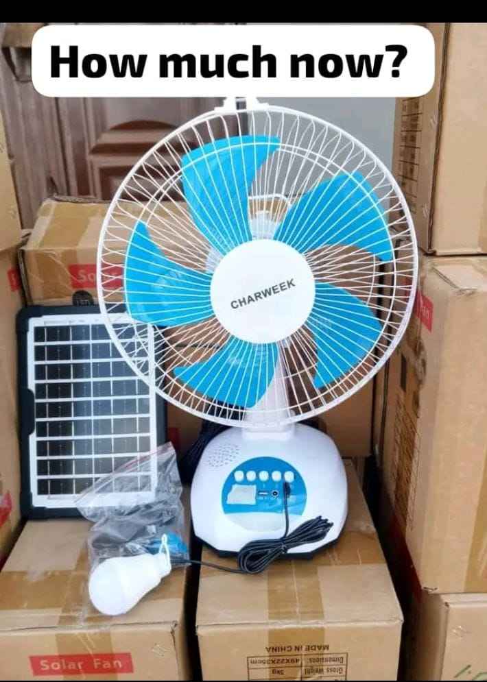 A picture of Charweek Solar Rechargeable Fan Complete Off Grid Cooling Kit