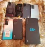 A picture of Samsung s8 s8 plus Redmi note 10 11 Oppo a77