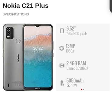A picture of NOKIA C21 PLUS..