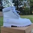 A picture of Timberland and Nike boots