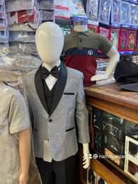 A picture of Boys children suits in different colors and designs Trouser white