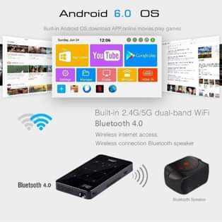 A picture of Mini smart projector with inbuilt battery