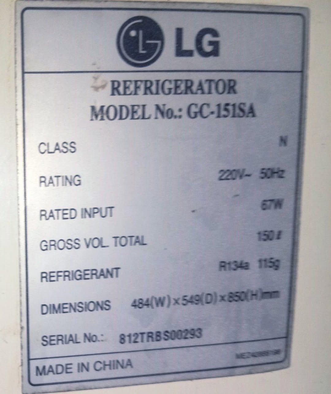 A picture of LG TABLETOP FRIDGE EXCELLENT CONDITION OGBA