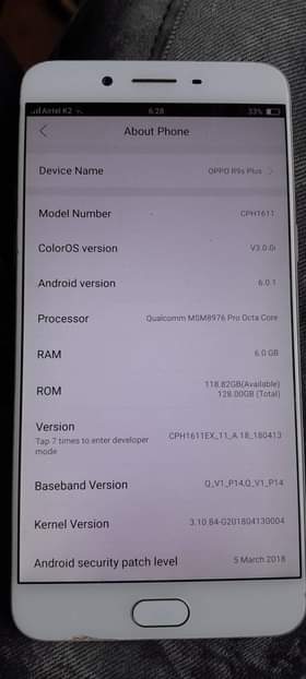 A picture of oppo r9s plus