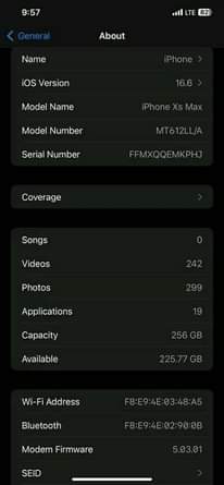 A picture of IPHONE xs Max GB 256