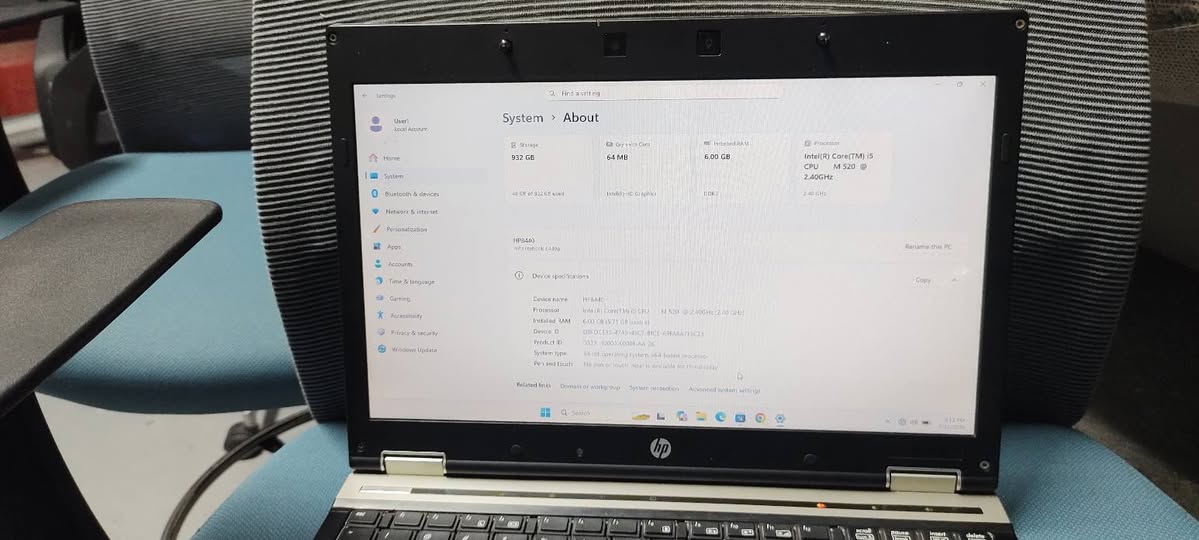 A picture of Hp elite book laptop core i5