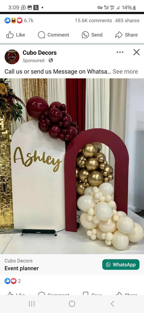 A picture of Birthday baby shower wedding nikkah introduction kukyala all your decoration
