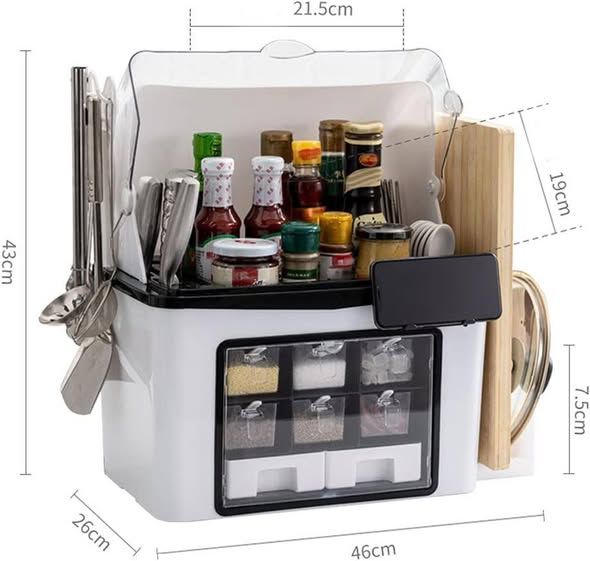 A picture of Multi Functional Kitchen Spice Box for Spice Storage Standing Spice