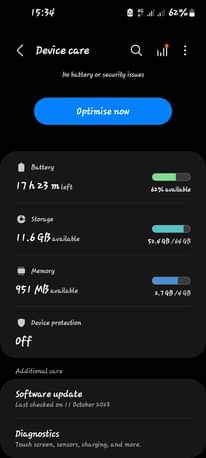 A picture of Samsung a21s