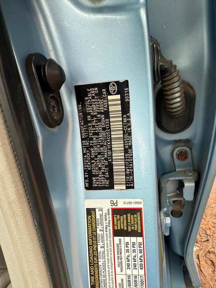 A picture of UNREGISTERED TOYOTA CAMRY 2012 LE