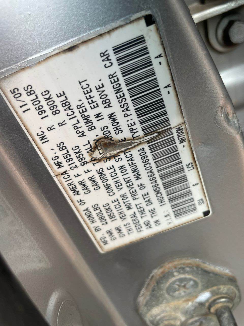 A picture of 2006 Honda Accord DC Engine and Gear Perfect Ac 3