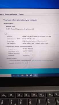 A picture of Lenovo i5 with 8gb Ram and 500gb
