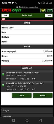 A picture of Sportybet fixed odds