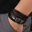 A picture of 4 pcs per set leather bracelet