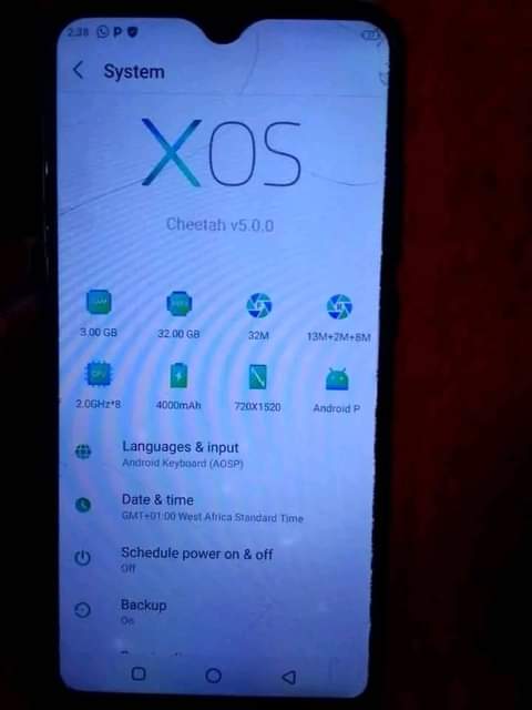 A picture of Infinix s4
